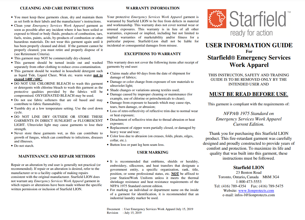 Starfield Emergency Services UG